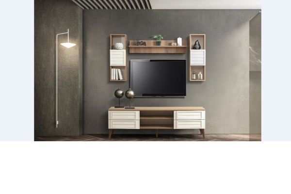 BEYKOZ CEVİZ WHITE TV UNIT SET